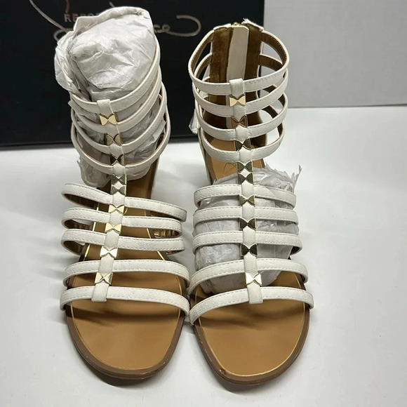 Report Signature Meliza Gladiator Sandal Shoes Open Toe White Women's Size 9 - Picture 3 of 11